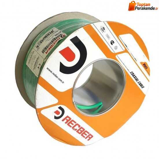 Reçber RG6 U6 PHY-PVC Cu/Cu Anten Kablosu Eca Yeşil 100lük